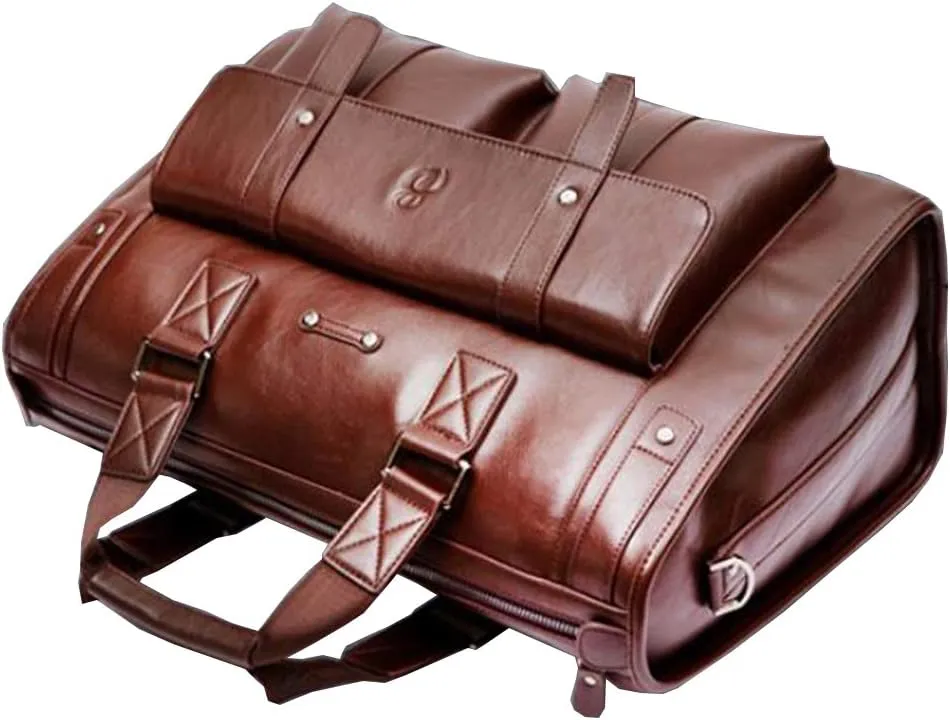 17 inch men Business bag Travel Briefcase Laptop Messenger Bags Vintage pu leather Shoulder bag