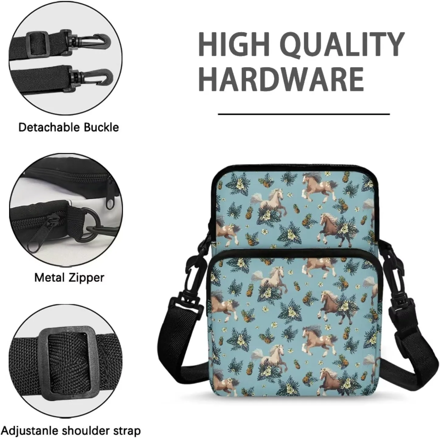 2 Layer Crossbody Bag, Lightweight Shoulder Bag Messenger Bags for Kids Girls Boys