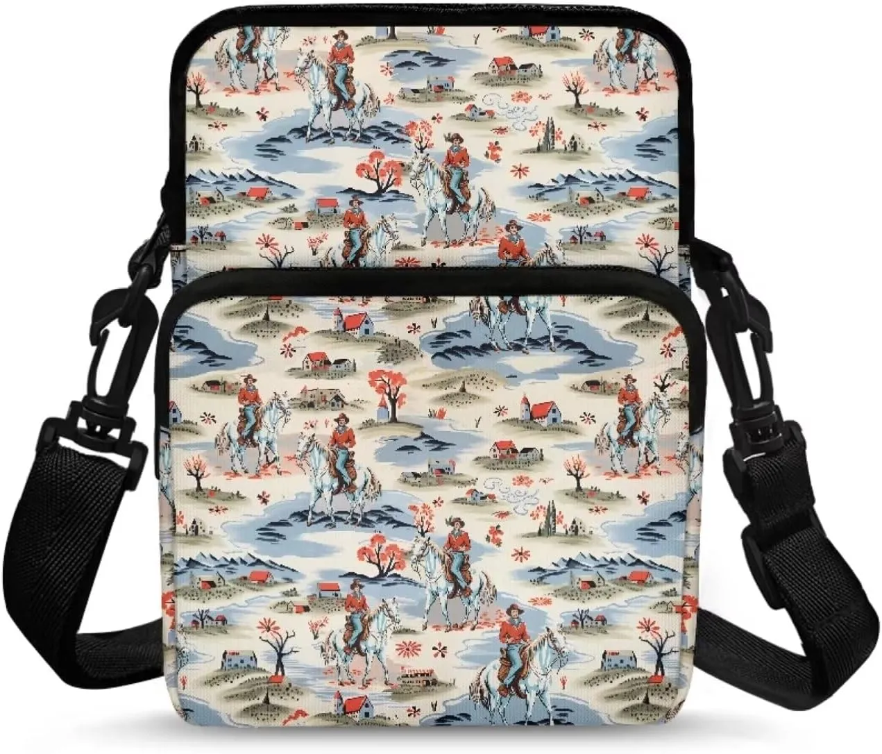 2 Layer Crossbody Bag, Lightweight Shoulder Bag Messenger Bags for Kids Girls Boys