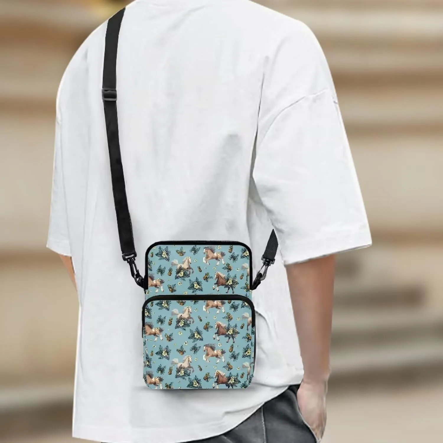 2 Layer Crossbody Bag, Lightweight Shoulder Bag Messenger Bags for Kids Girls Boys