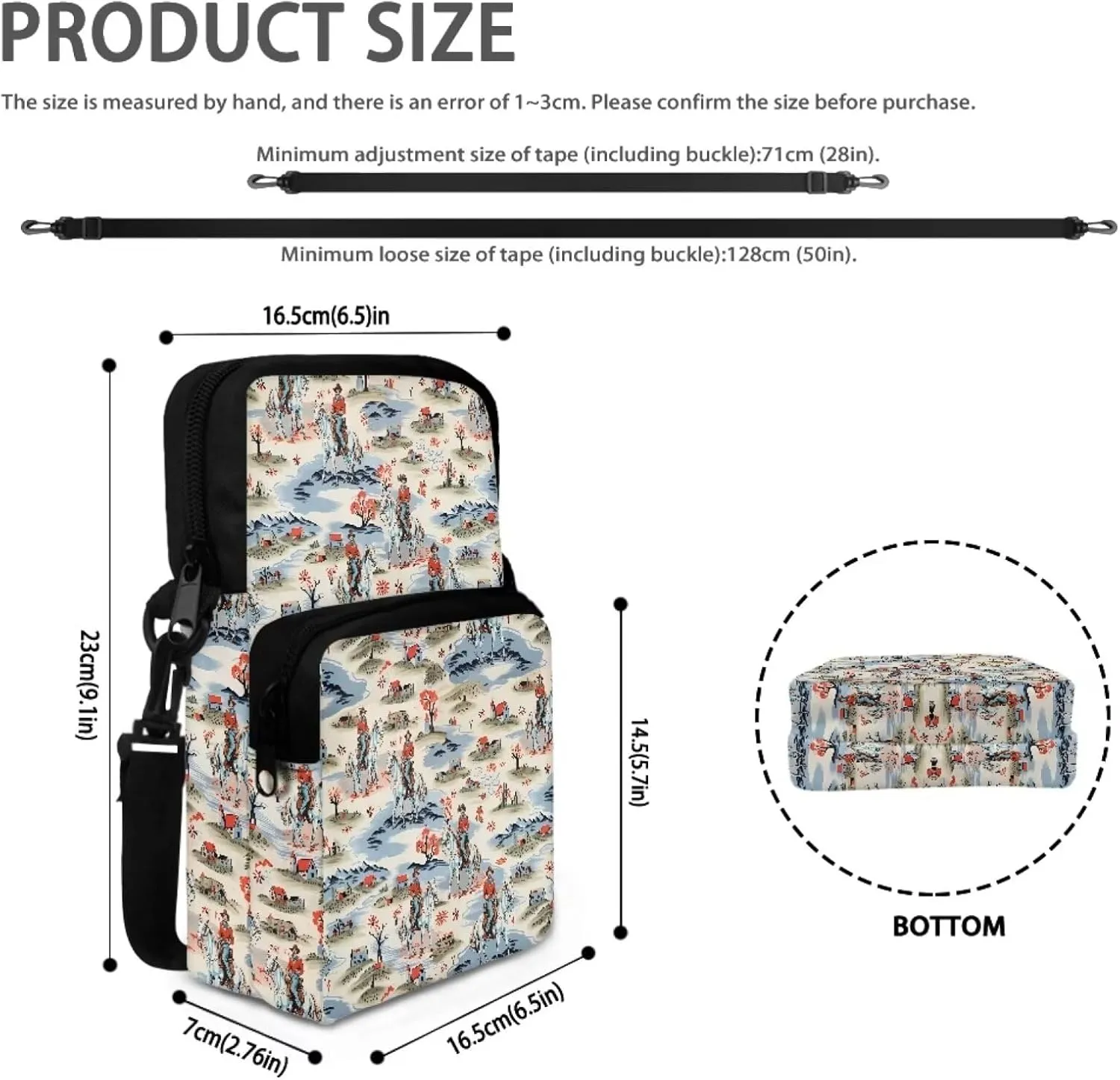 2 Layer Crossbody Bag, Lightweight Shoulder Bag Messenger Bags for Kids Girls Boys