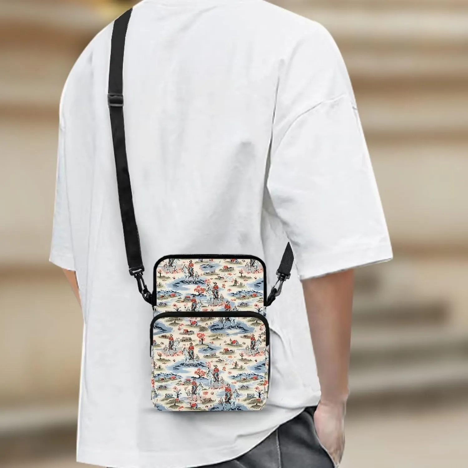 2 Layer Crossbody Bag, Lightweight Shoulder Bag Messenger Bags for Kids Girls Boys