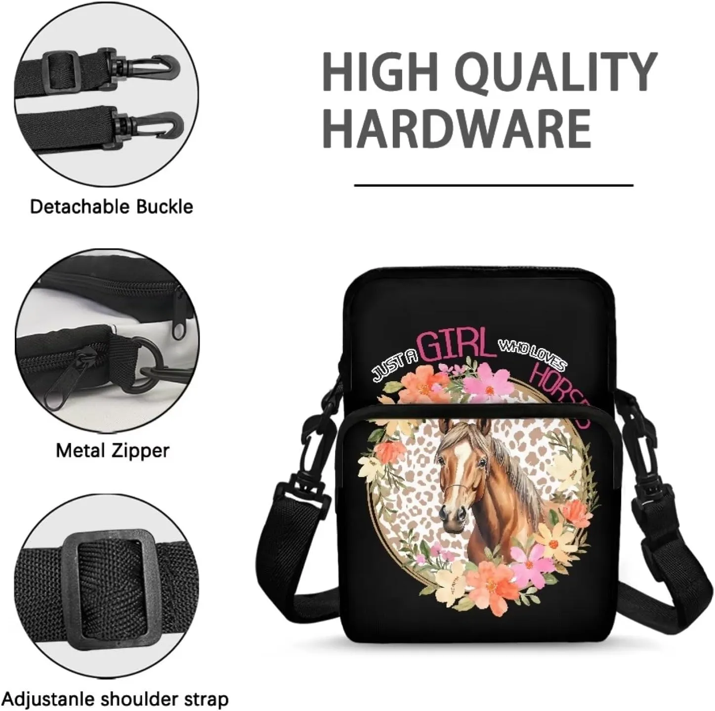 2 Layer Crossbody Bag, Lightweight Shoulder Bag Messenger Bags for Kids Girls Boys