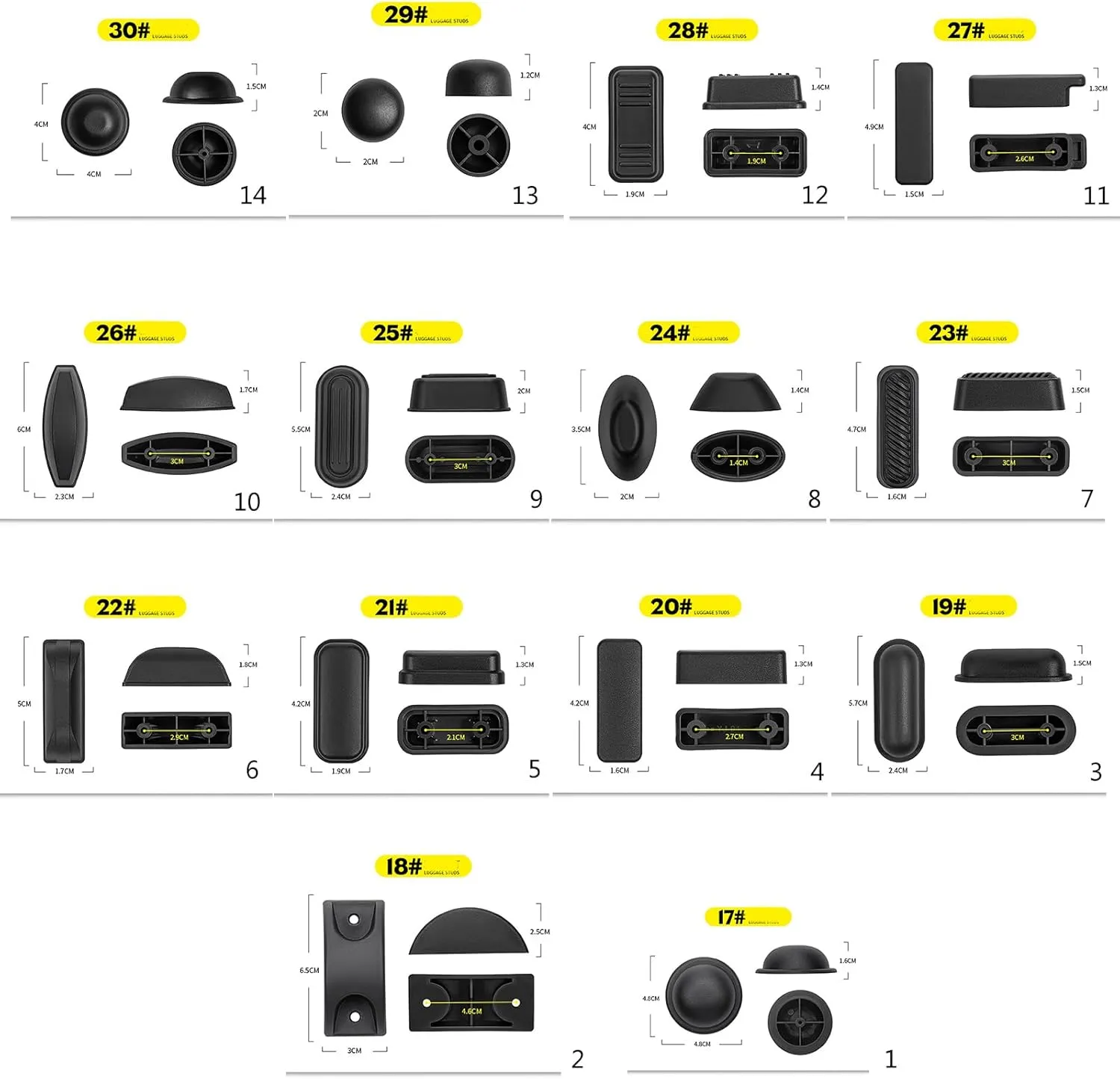 2 Pcs Luggage Feet Pads Luggage Replacement Part Bottom Stud Stand Suitcase Feet Pad Suitcase Stand Feet Accessories