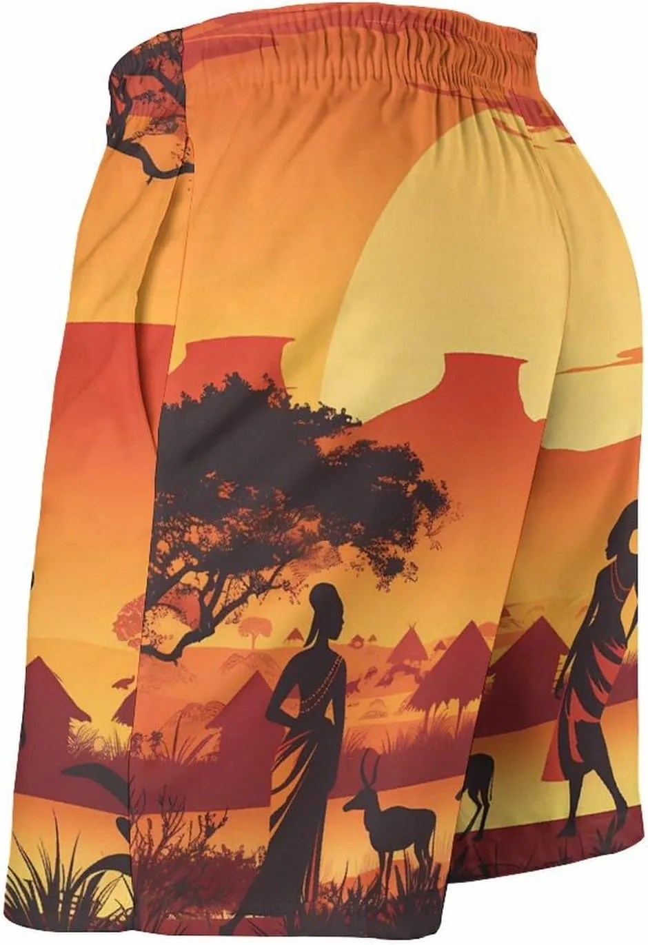 African American Women Men's Swim Trunks Quick Dry Board Shorts Breathable Summer Beach Shorts Bathing Suits