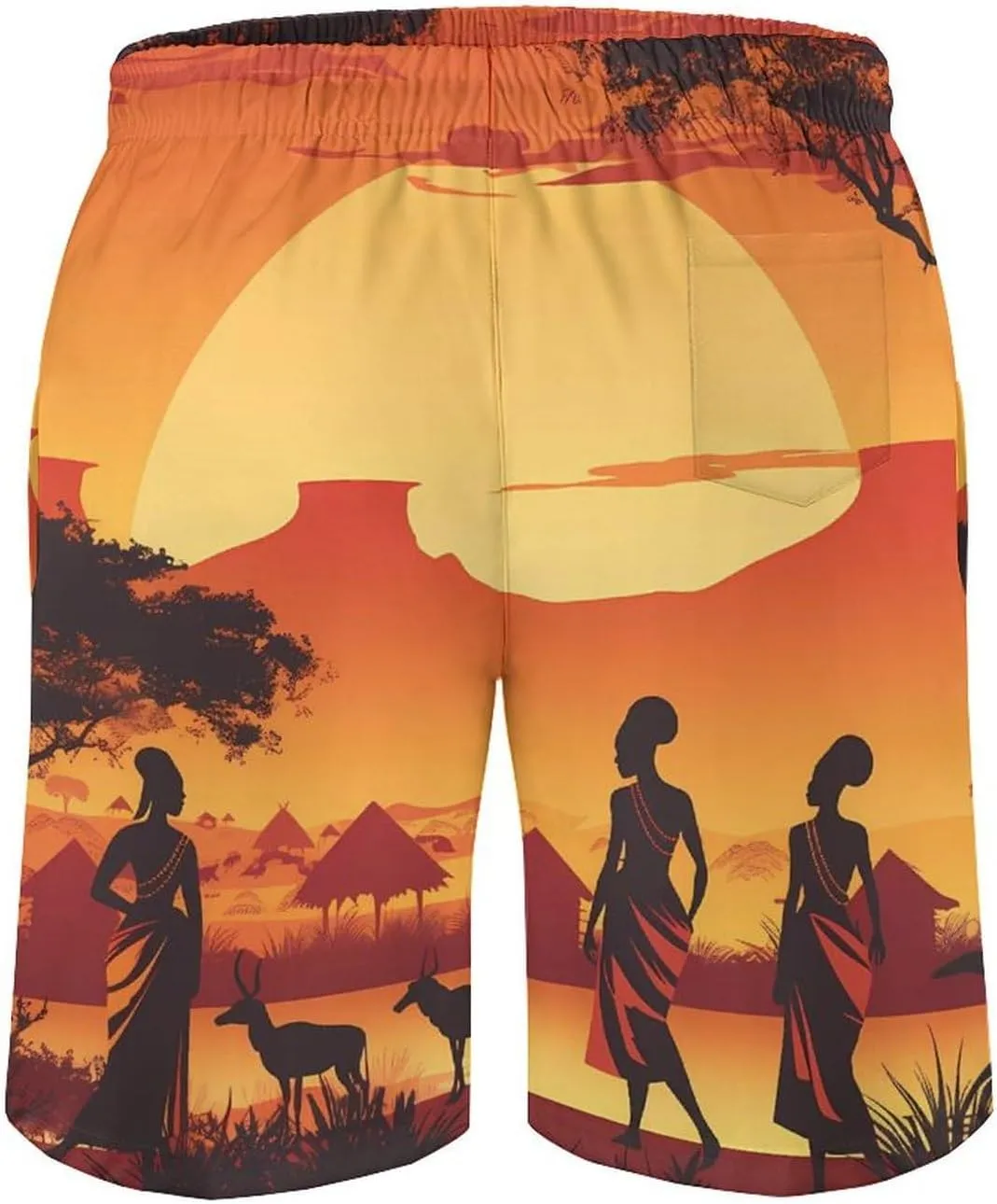 African American Women Men's Swim Trunks Quick Dry Board Shorts Breathable Summer Beach Shorts Bathing Suits