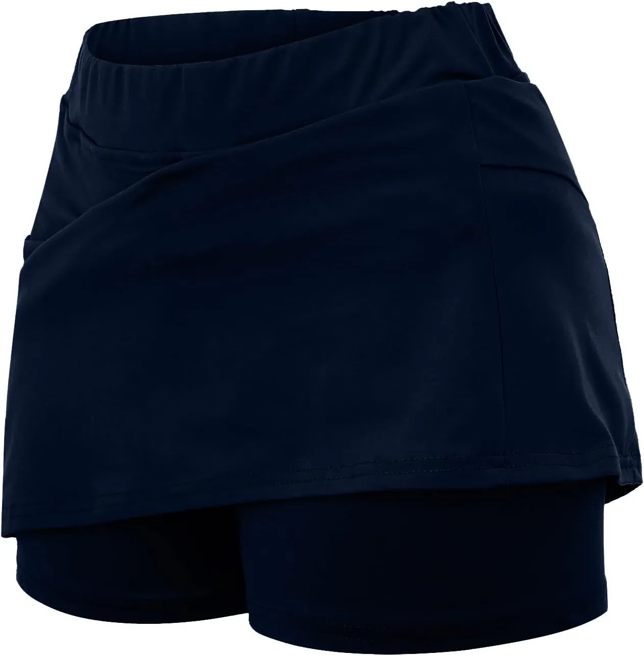 aihihe Pleated Workout Skirts for Women Tennis Skirt with Shorts Long Workout Shorts Women Long Loose