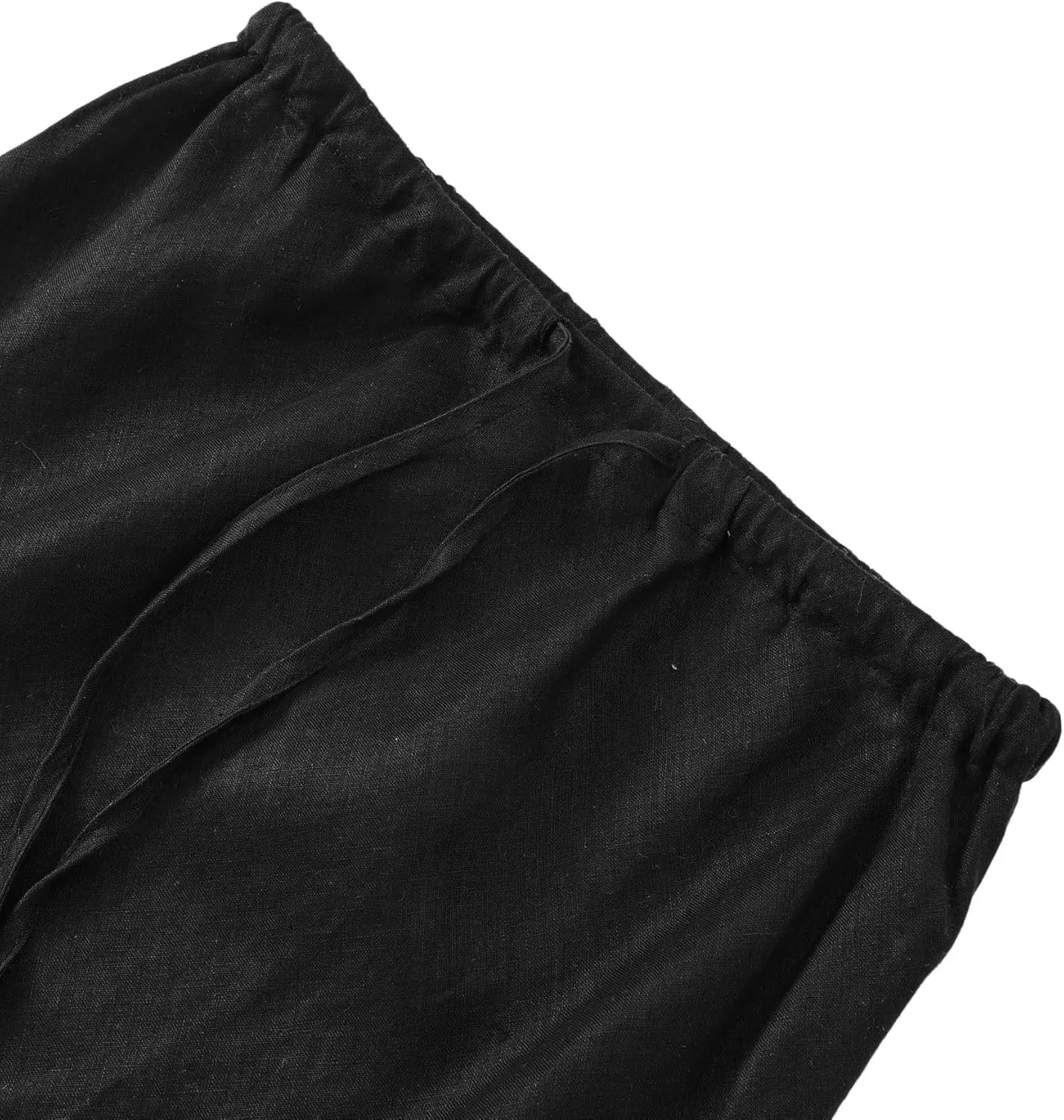 Amazhiyu Women's 100% Linen Drawstring A-Line Midi Skirt for Casual Summer Spring