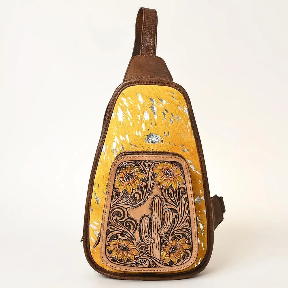American Darling Sling Hand Tooled Saddle Blanket Genuine Leather Women Bag Western Handbag Purse