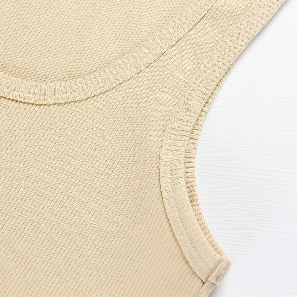 Artfish Women Sleeveless Ribbed Fitted Scoop Neck Full Length Racerback Basic Tank Tops