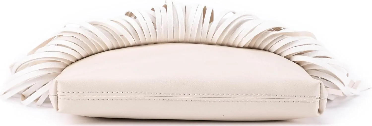 B BRENTANO Vegan Fringed Crossbody Bag with Studs