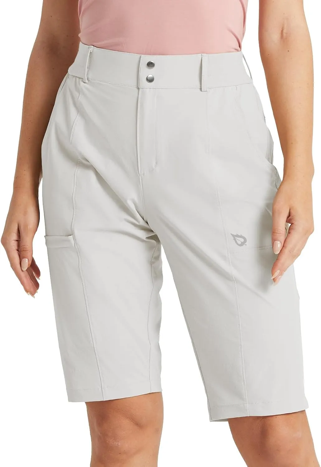 baleaf Women's Bermuda Long Shorts 13" Golf Shorts Knee Length Hiking Quick Dry High Waist Stretch Water Resistant