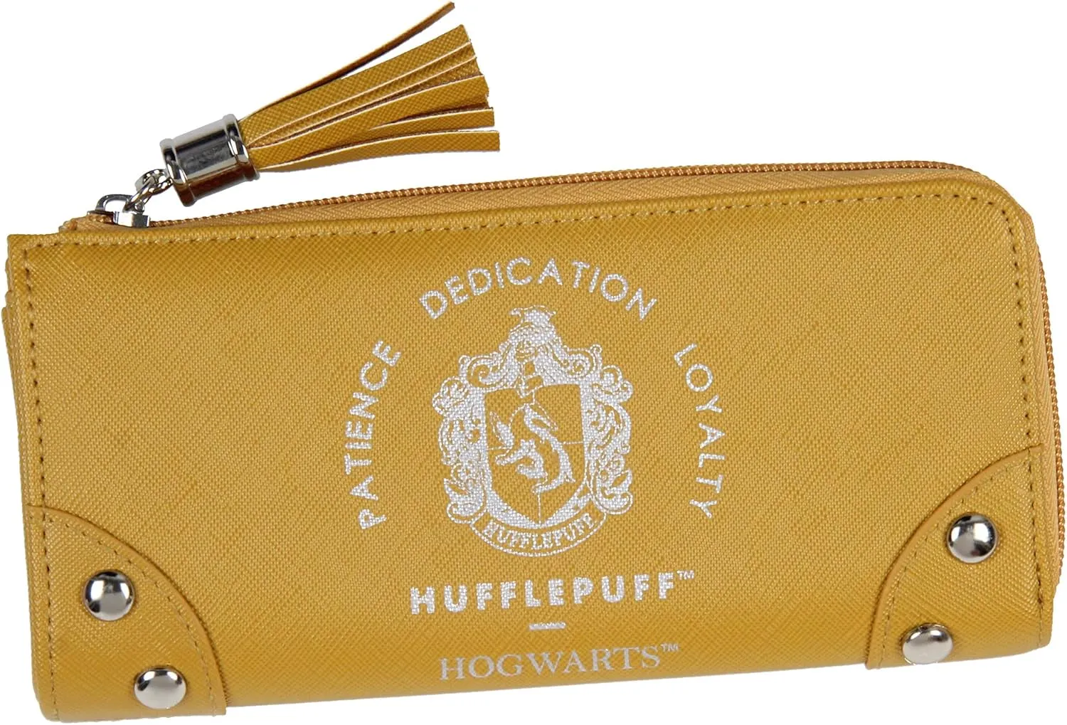 Bioworld Harry Potter Wallet Designer Hogwarts Hufflepuff House Zipper Clutch Faux Leather Wallet For Women