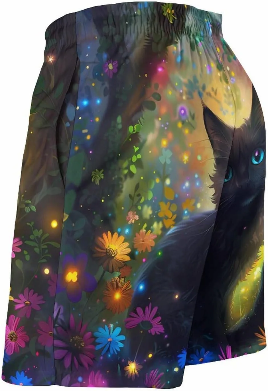Black Cat Men's Swim Trunks Quick Dry Board Shorts Breathable Summer Beach Shorts Bathing Suits