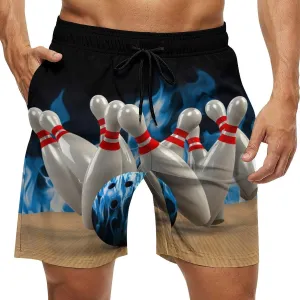 Bowling Game Strike Rot Men's Swim Trunks Quick Dry Bathing Suit Swimming Shorts Beach Swimwear