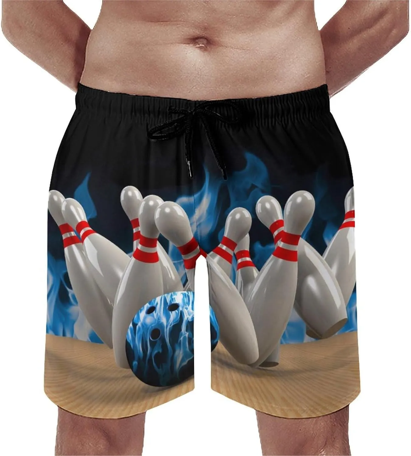 Bowling Game Strike Rot Men's Swim Trunks Quick Dry Bathing Suit Swimming Shorts Beach Swimwear
