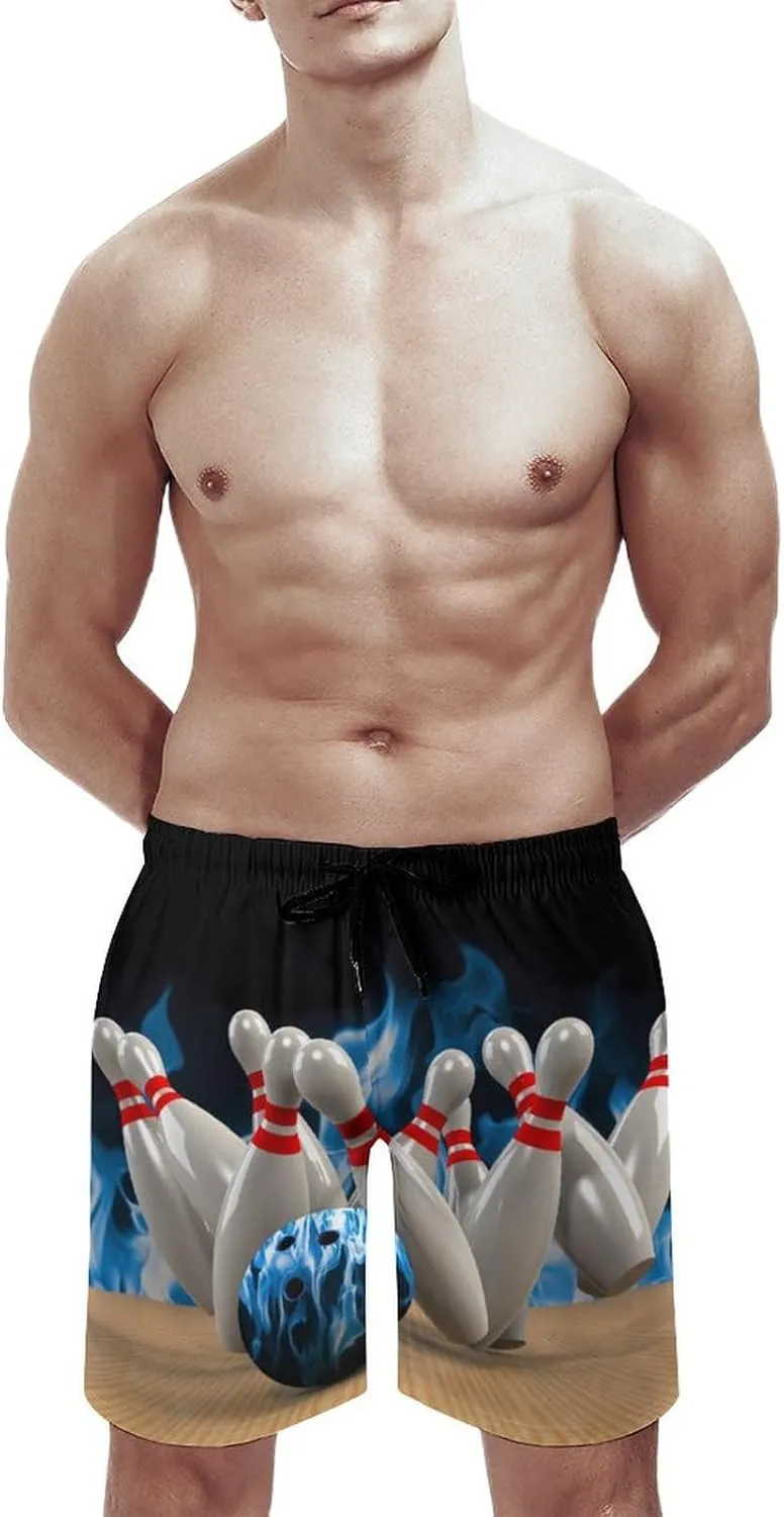 Bowling Game Strike Rot Men's Swim Trunks Quick Dry Bathing Suit Swimming Shorts Beach Swimwear
