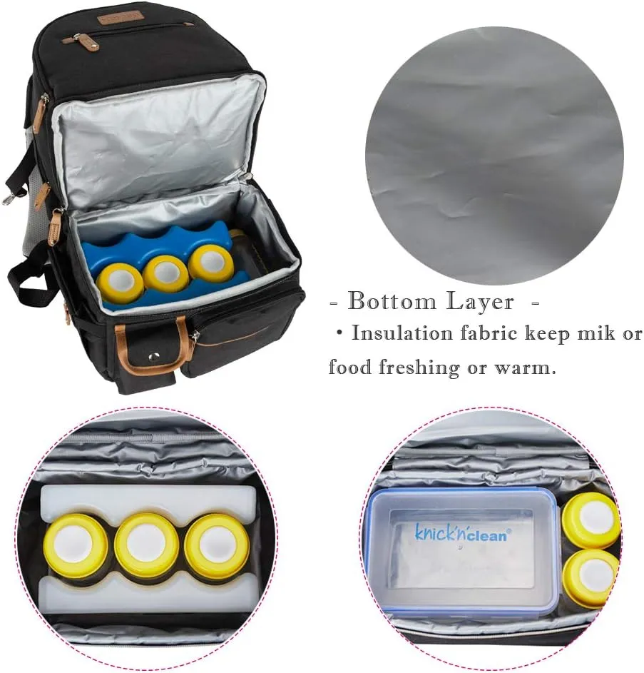 Breast Pump Backpack - Mother Outdoor Working Backpack with 13 Inch Laptop Compartment Fit Most Breast Pumps (Black)