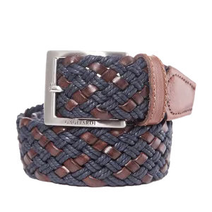 Brown & Navy Woven Belt