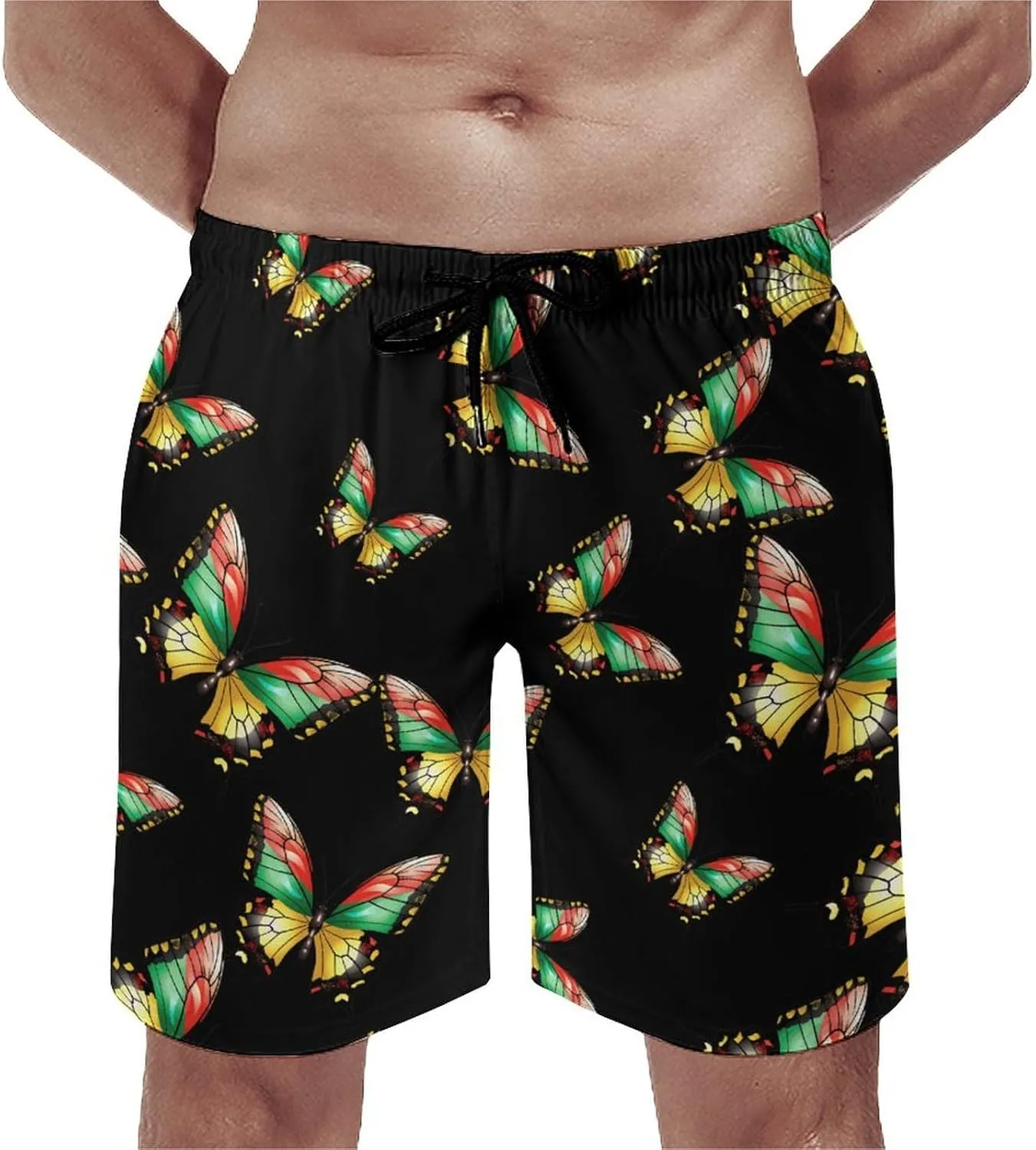 Butterfly Men's Swim Trunks Quick Dry Board Shorts Breathable Summer Beach Shorts Bathing Suits