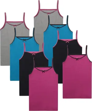 Buyless Fashion Girls Tank Tops - Sleeveless Cami Tanks Cotton Undershirts for Dance Gymnastics, Kids & Toddler Size (8 Pack)