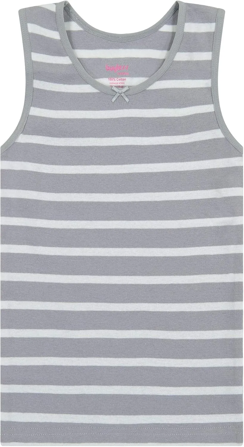 Buyless Fashion Girls Tank Tops - Sleeveless Cami Tanks Cotton Undershirts for Dance Gymnastics, Kids & Toddler Size (8 Pack)