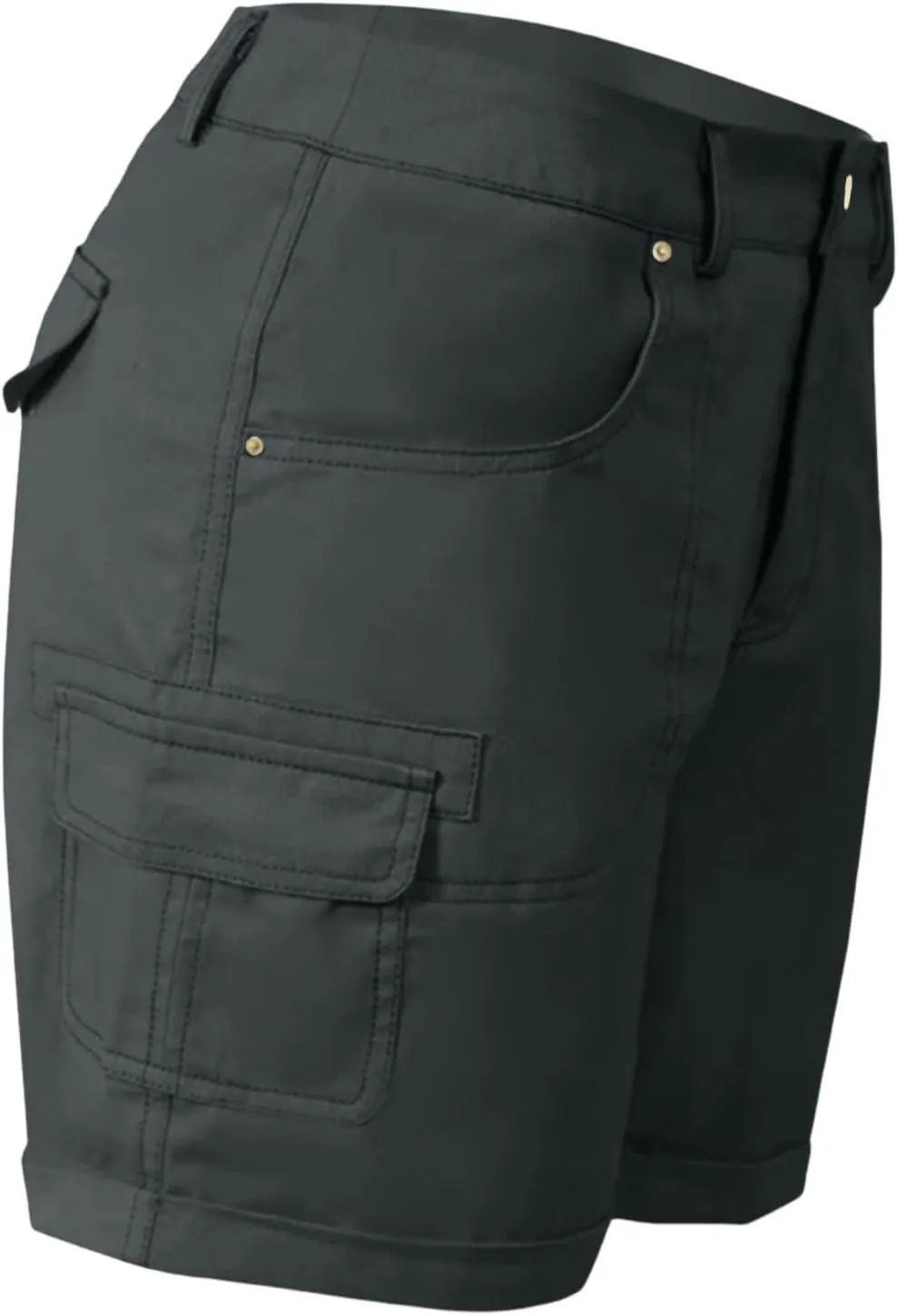 Cargo Shorts for Women Casual Summer High Waisted Jean Shorts with Pockets Knee Length Pull On Hiking Outfits