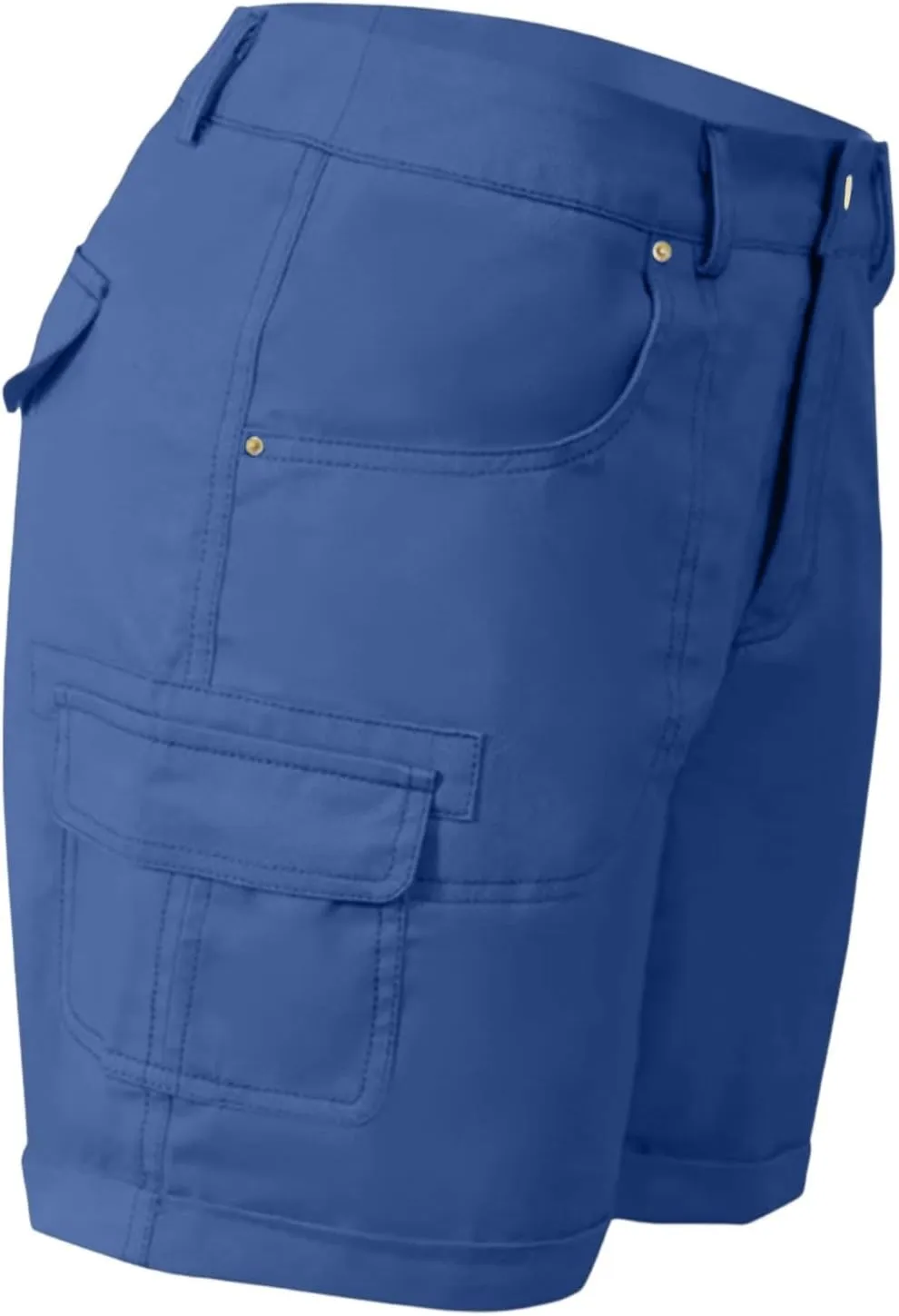 Cargo Shorts for Women Casual Summer High Waisted Jean Shorts with Pockets Knee Length Pull On Hiking Outfits