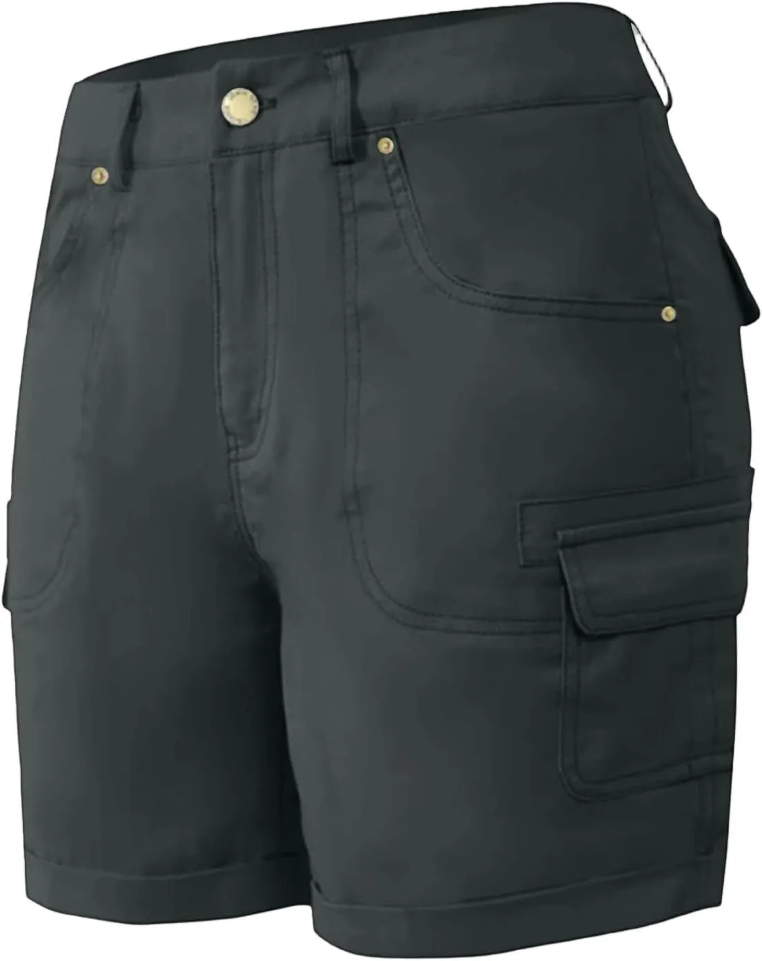 Cargo Shorts for Women Casual Summer High Waisted Jean Shorts with Pockets Knee Length Pull On Hiking Outfits