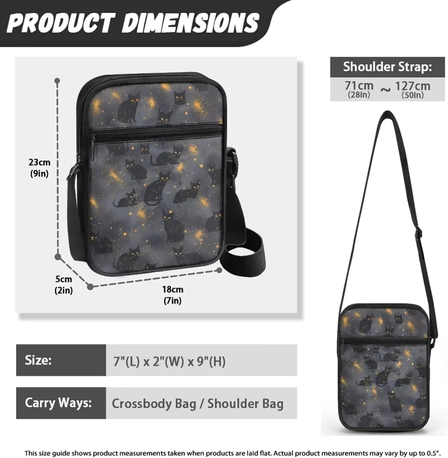 Cat Print Small Crossbody Bags for Women Men, Cross Body Bag Satchel Messenger Bags