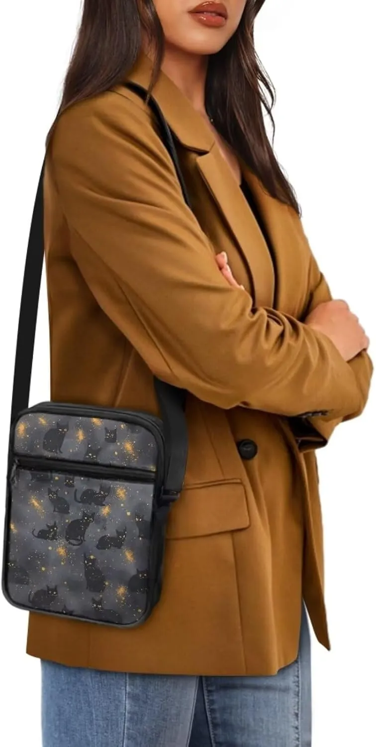 Cat Print Small Crossbody Bags for Women Men, Cross Body Bag Satchel Messenger Bags