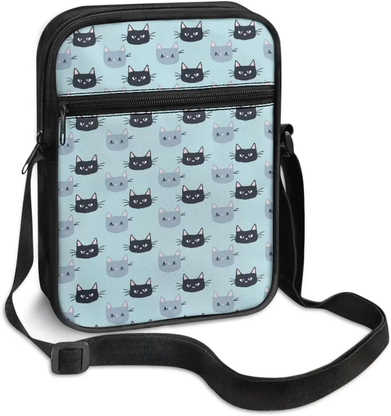 Cat Print Small Crossbody Bags for Women Men, Cross Body Bag Satchel Messenger Bags