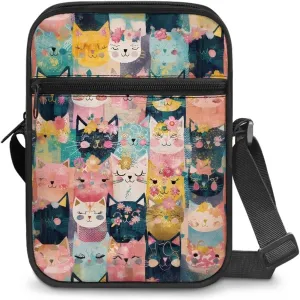 Cat Print Small Crossbody Bags for Women Men, Cross Body Bag Satchel Messenger Bags