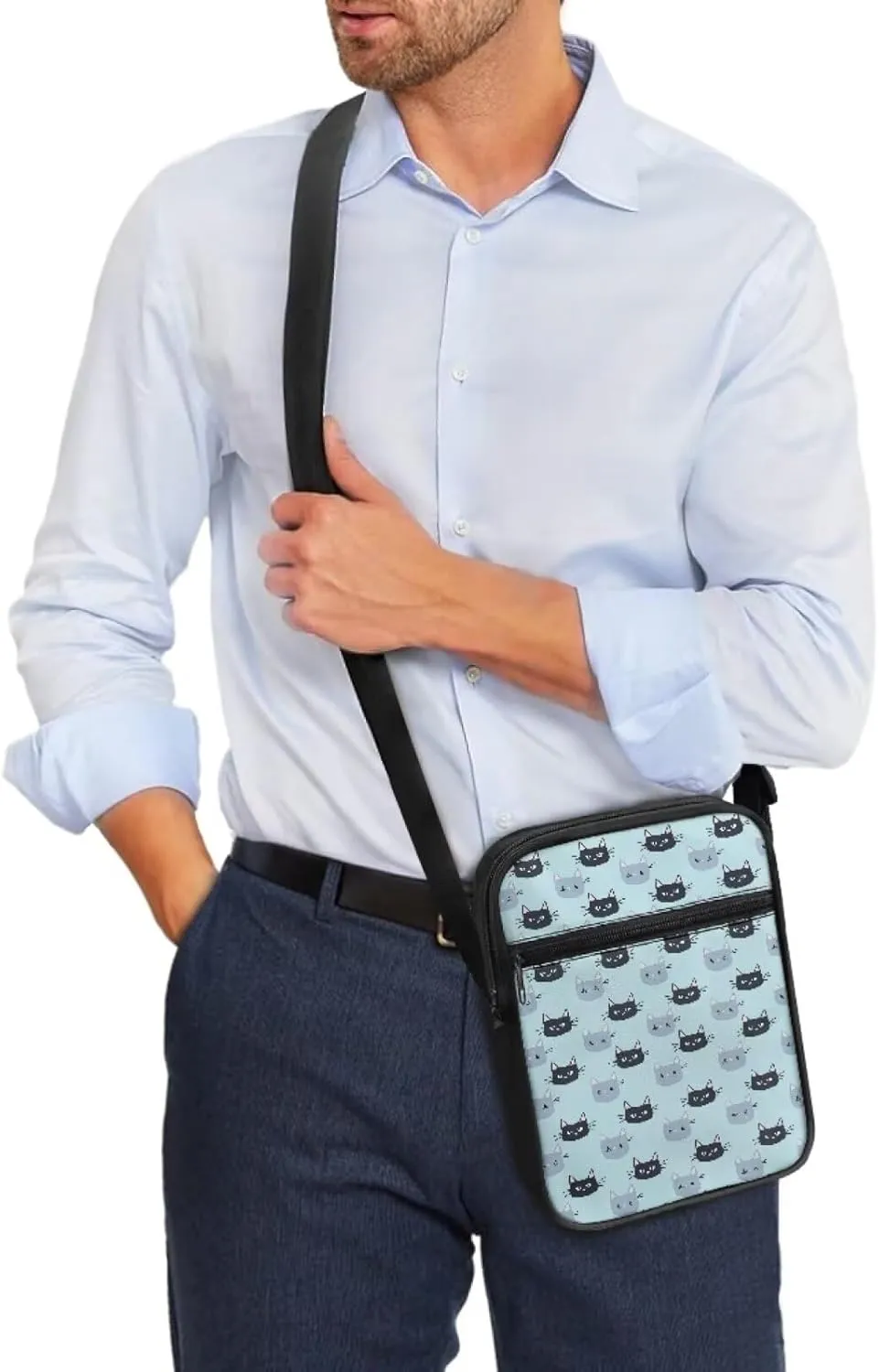 Cat Print Small Crossbody Bags for Women Men, Cross Body Bag Satchel Messenger Bags