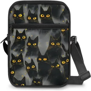 Cat Print Small Crossbody Bags for Women Men, Cross Body Bag Satchel Messenger Bags