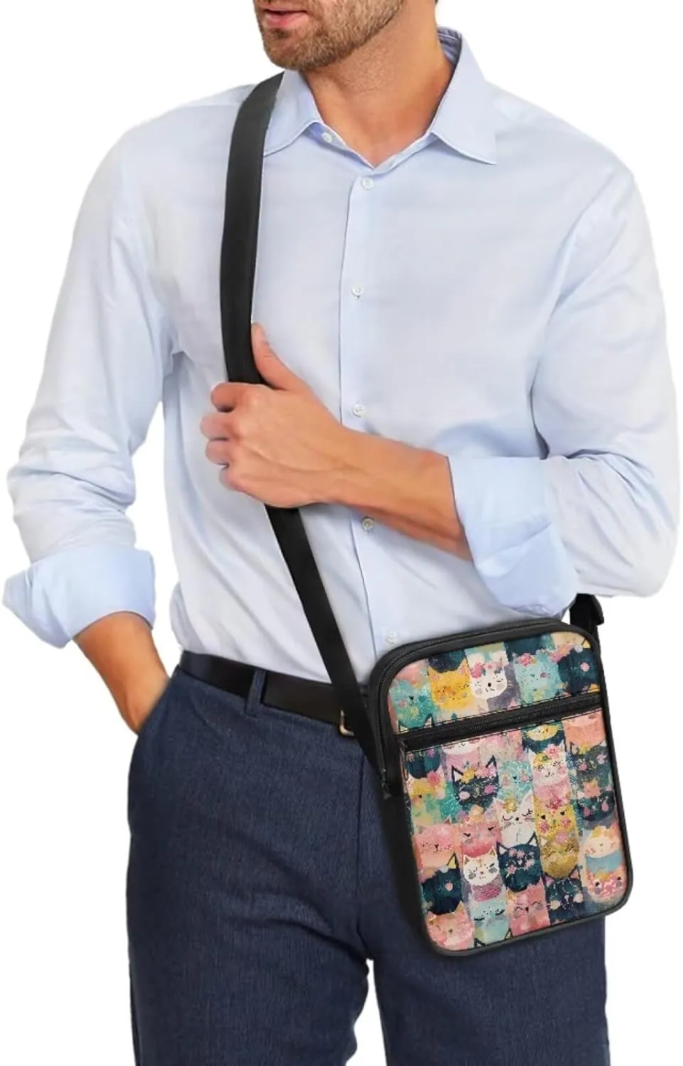 Cat Print Small Crossbody Bags for Women Men, Cross Body Bag Satchel Messenger Bags