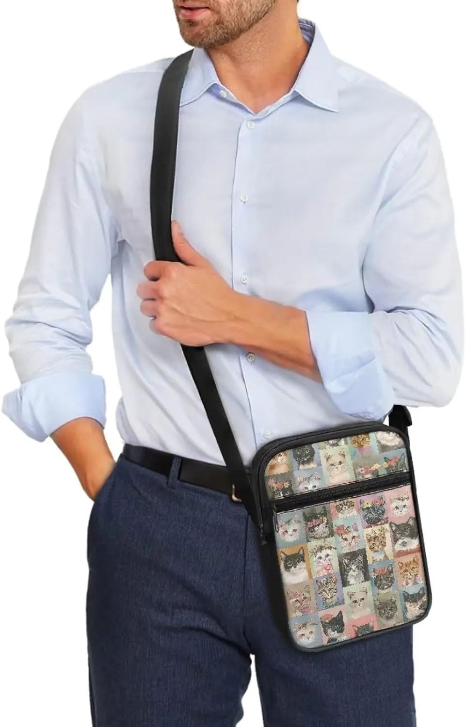 Cat Print Small Crossbody Bags for Women Men, Cross Body Bag Satchel Messenger Bags