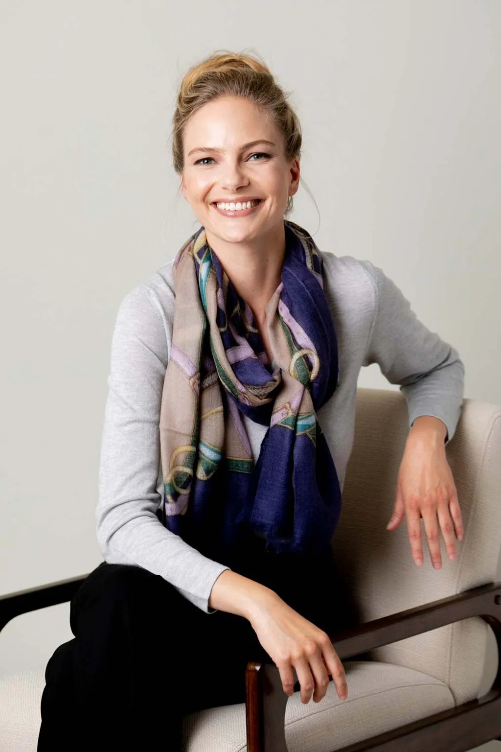 Cinta Scarf - Blue/Taupe
