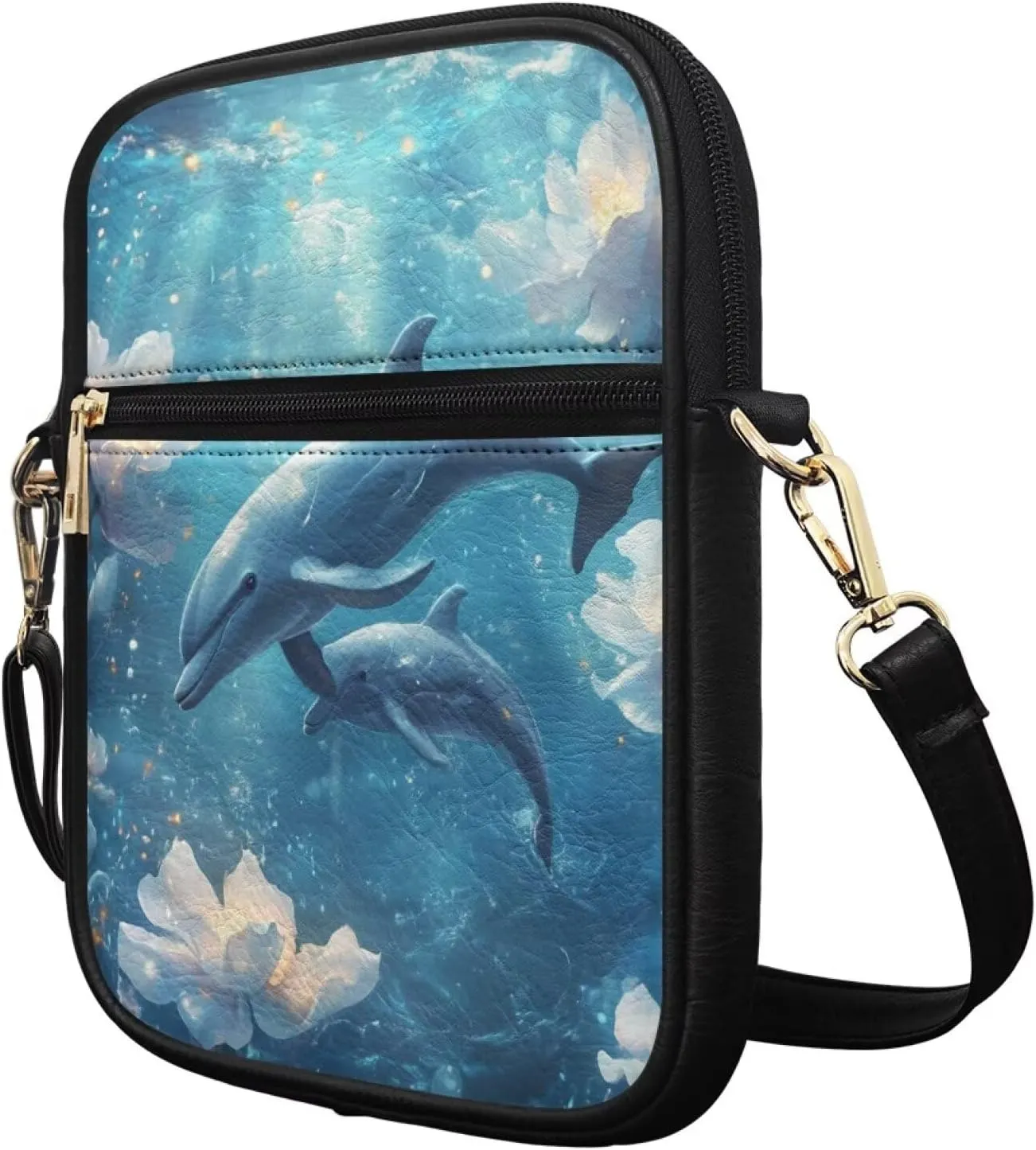 COEQINE Animal Messenger Bags Leather Cell Phone Purse Women Crossbody Bag Messenger Pouch Travel Wallet