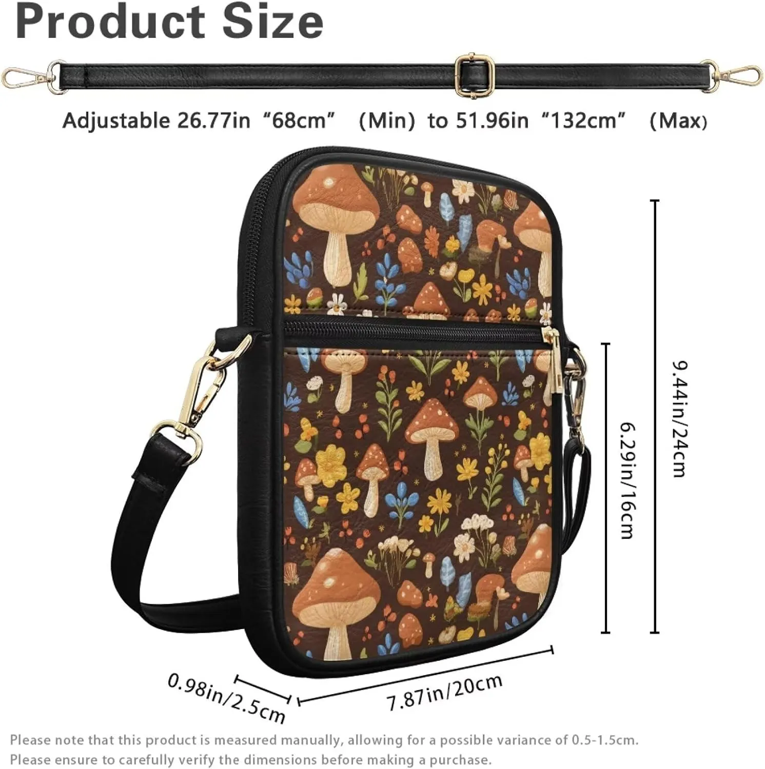 COEQINE Animal Messenger Bags Leather Cell Phone Purse Women Crossbody Bag Messenger Pouch Travel Wallet