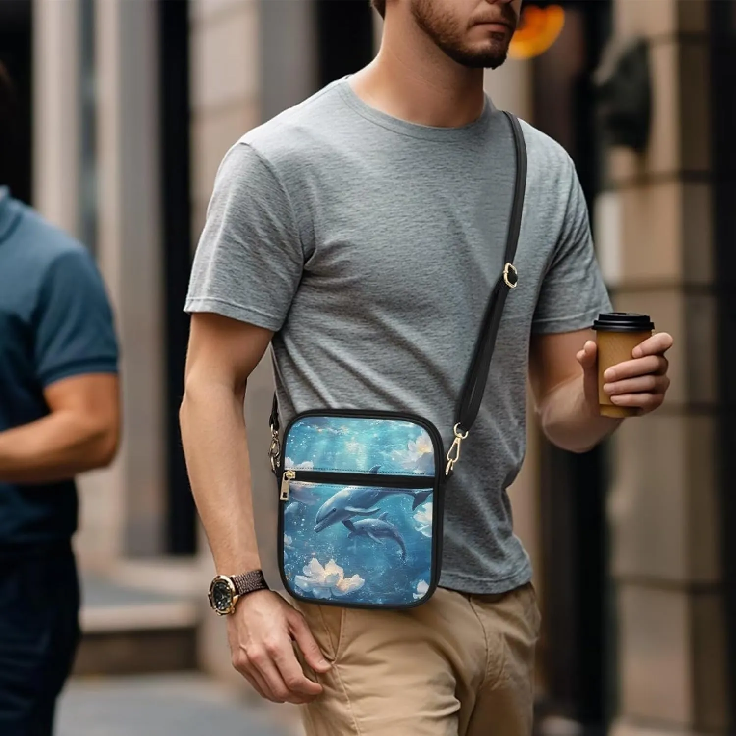 COEQINE Animal Messenger Bags Leather Cell Phone Purse Women Crossbody Bag Messenger Pouch Travel Wallet