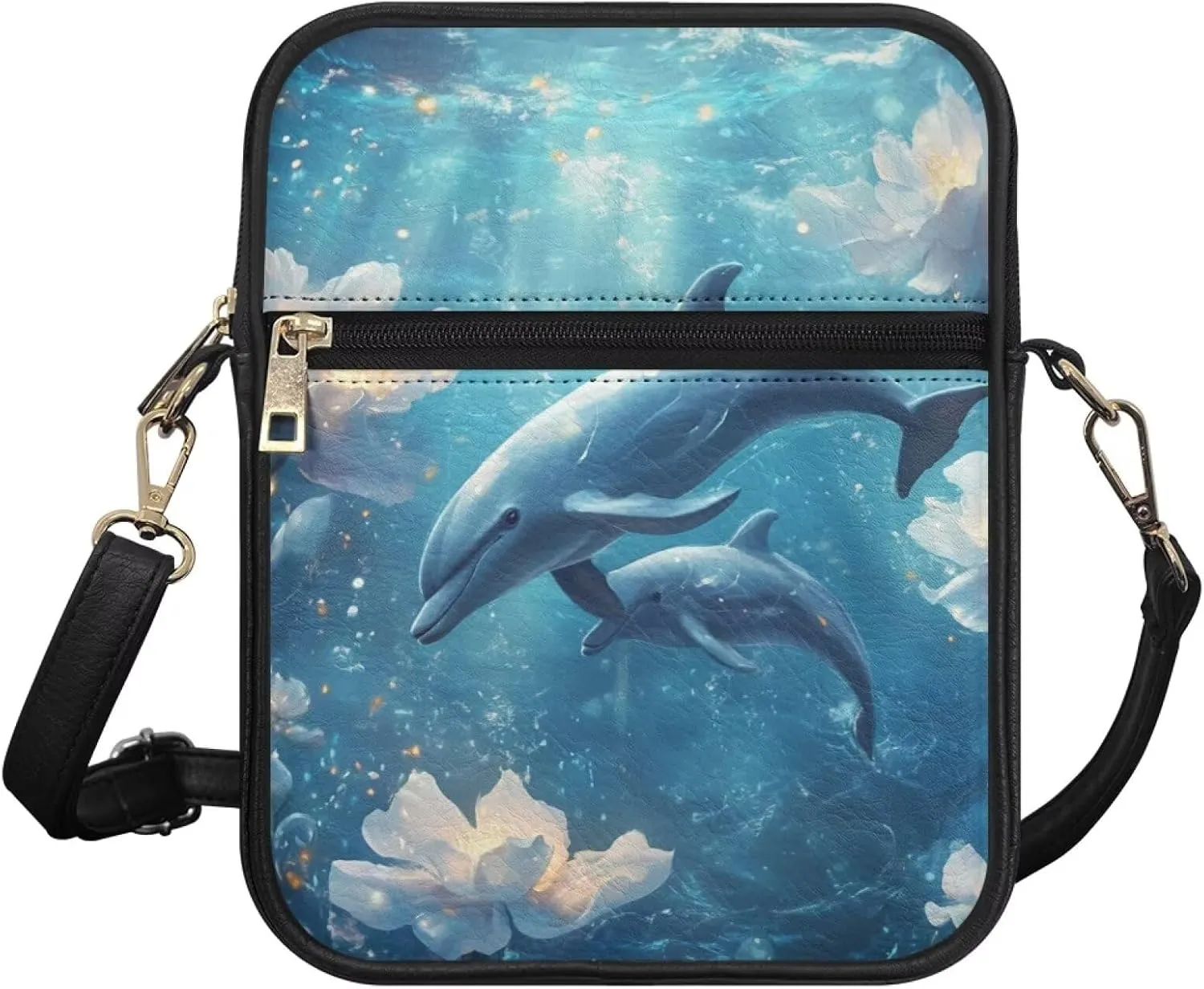COEQINE Animal Messenger Bags Leather Cell Phone Purse Women Crossbody Bag Messenger Pouch Travel Wallet