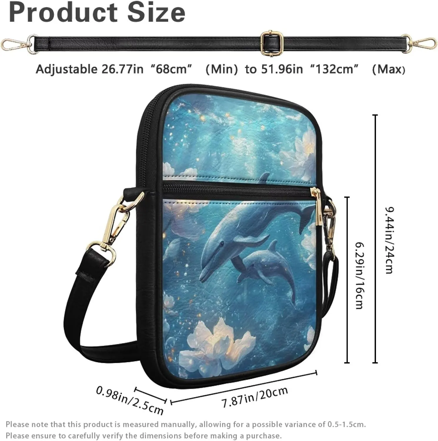 COEQINE Animal Messenger Bags Leather Cell Phone Purse Women Crossbody Bag Messenger Pouch Travel Wallet