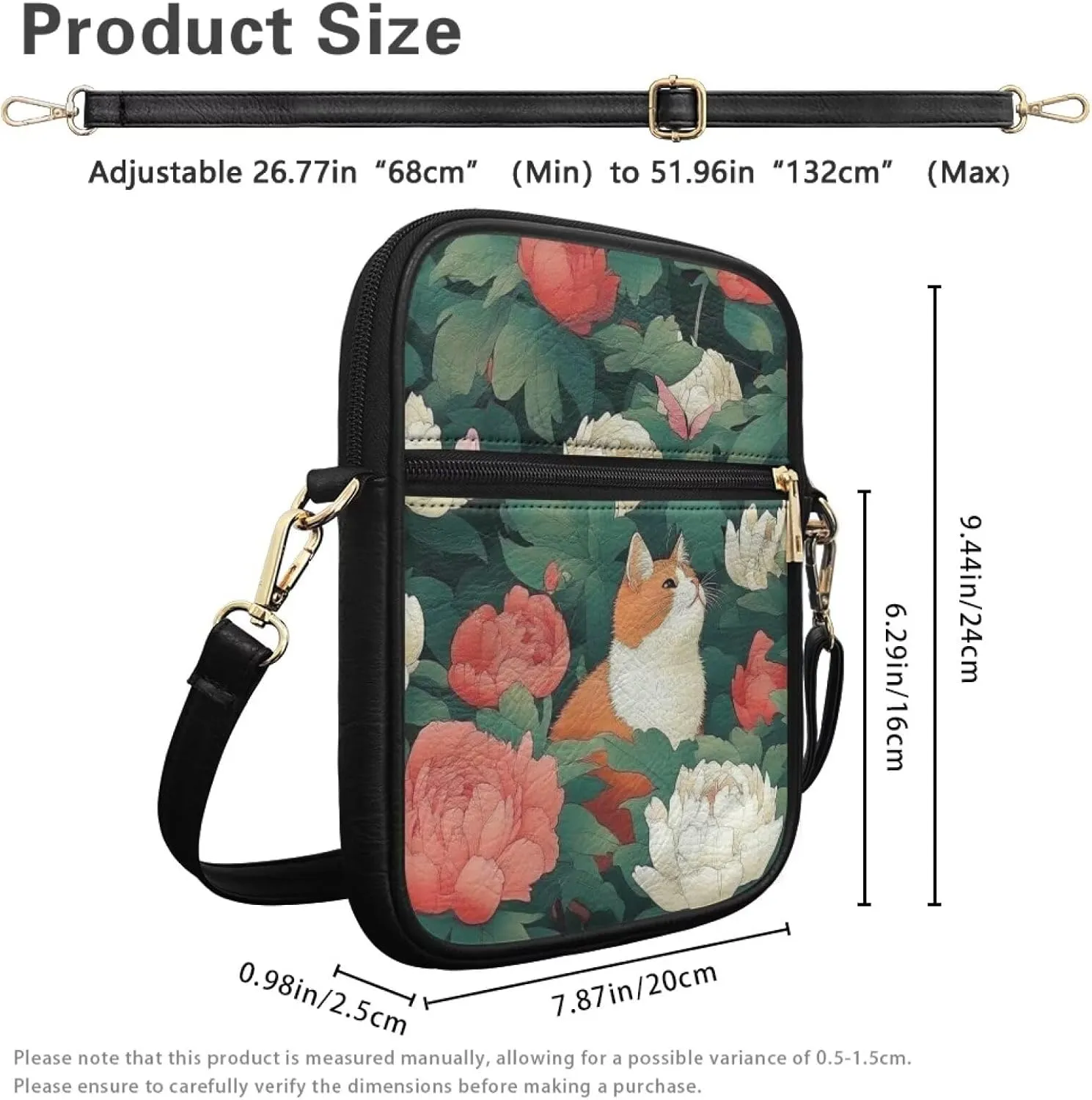 COEQINE Animal Messenger Bags Leather Cell Phone Purse Women Crossbody Bag Messenger Pouch Travel Wallet