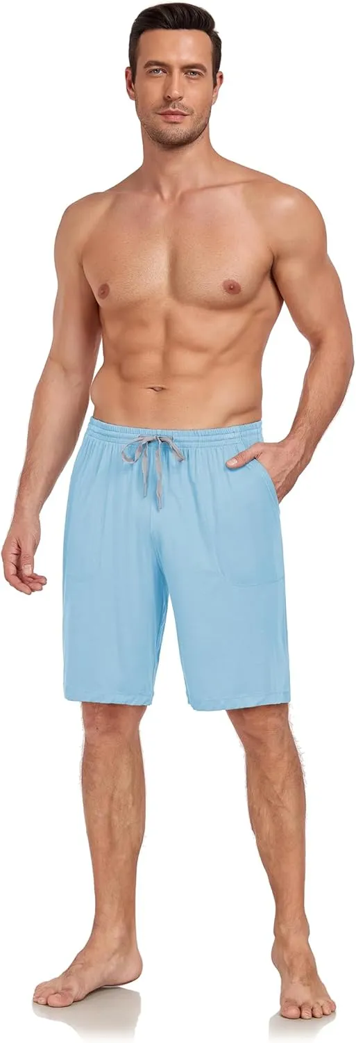 COLORFULLEAF Mens Bamboo Rayon Pajama Shorts Soft Pajama Bottoms Comfy Lounge Sleep Shorts with Pockets