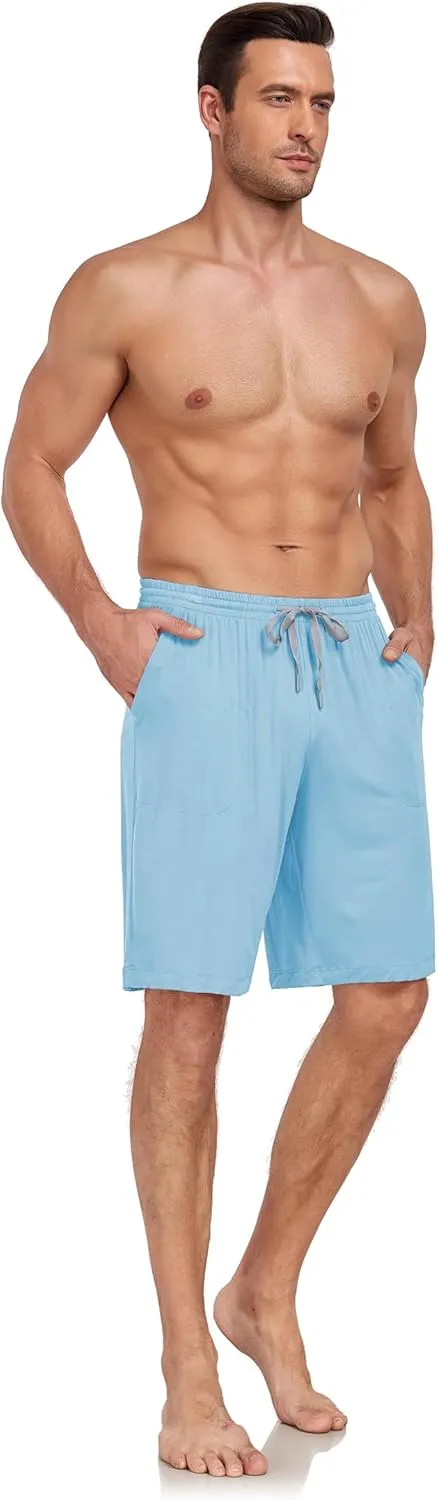 COLORFULLEAF Mens Bamboo Rayon Pajama Shorts Soft Pajama Bottoms Comfy Lounge Sleep Shorts with Pockets