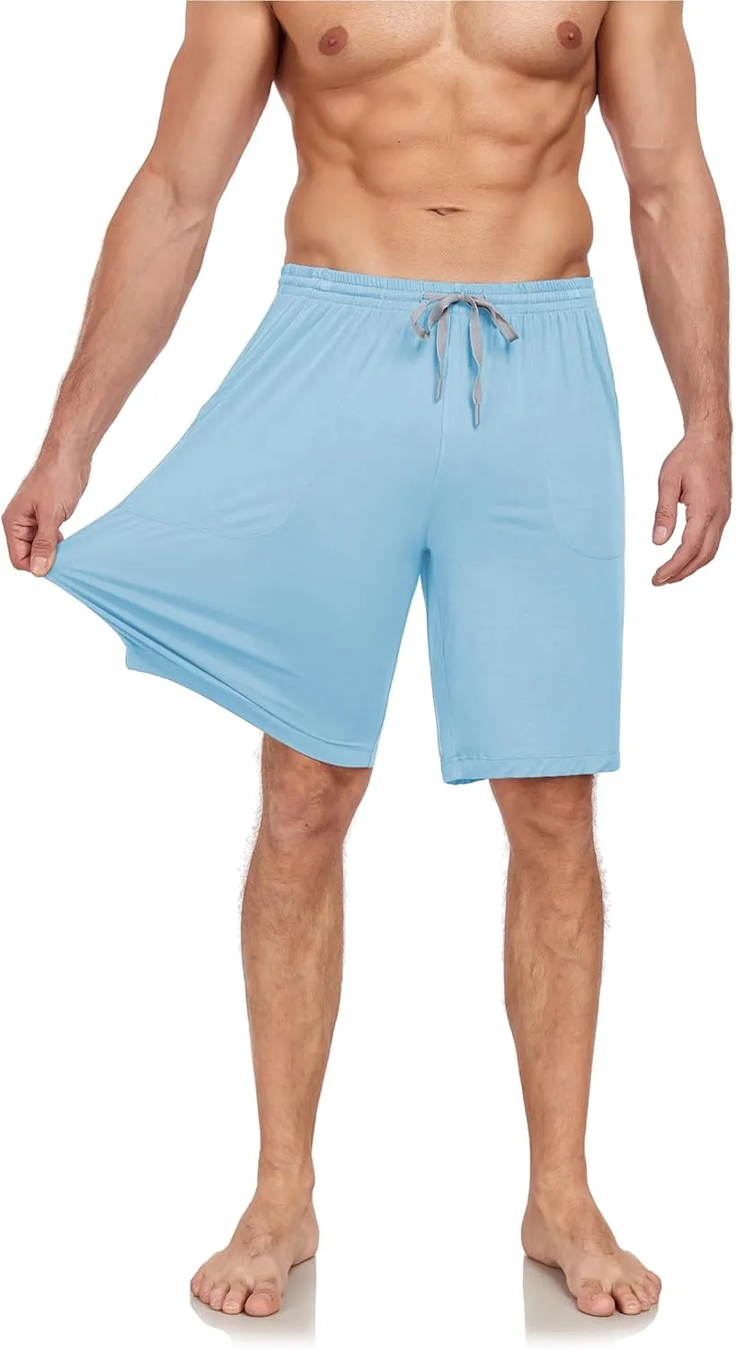 COLORFULLEAF Mens Bamboo Rayon Pajama Shorts Soft Pajama Bottoms Comfy Lounge Sleep Shorts with Pockets