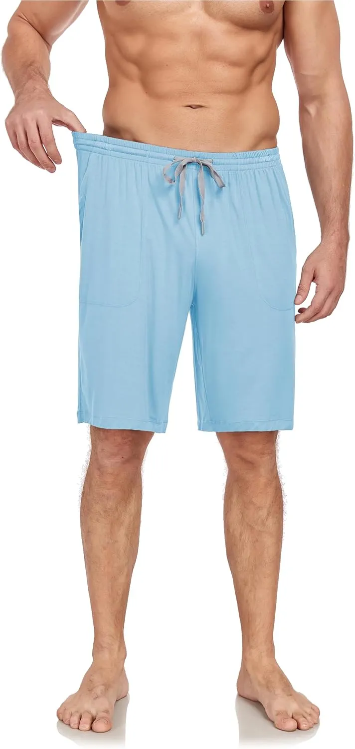 COLORFULLEAF Mens Bamboo Rayon Pajama Shorts Soft Pajama Bottoms Comfy Lounge Sleep Shorts with Pockets