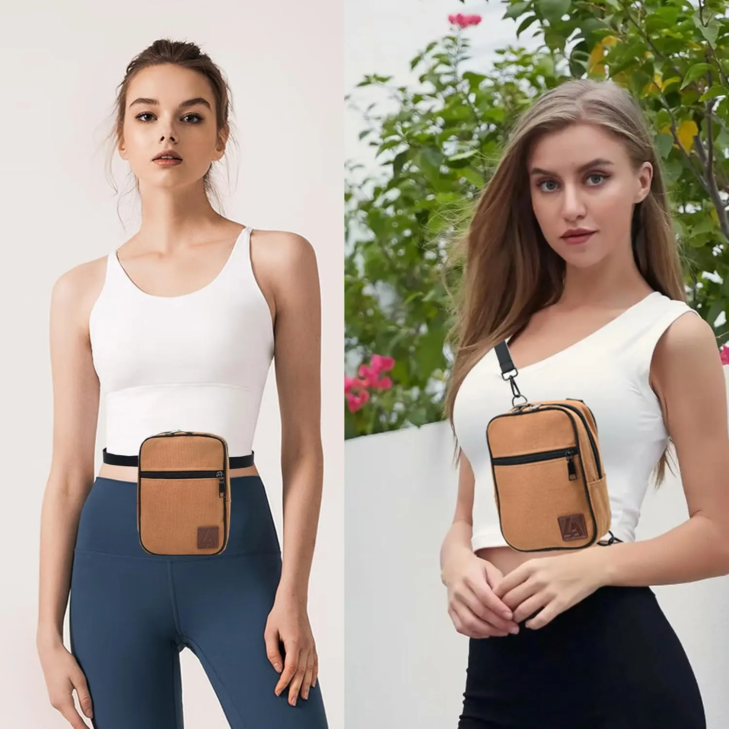 Convertible Crossbody Bag for Men/Women,Adjustable Waist/Shoulder/Backpack with 2/3 Strap,Everyday Essentials Carrier