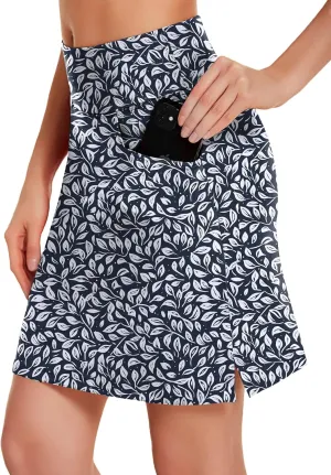 COOrun Women's Skorts Athletic Skirts with Pockets Knee Length Built-in Shorts Casual Skirt for Golf Tennis Workout (XS-3XL)